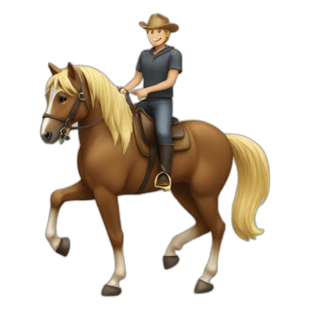 Chat sur cheval sticker