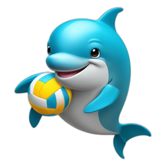 dolphin with volleyball sticker
