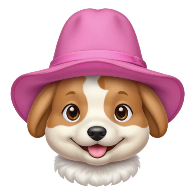 dog wearing big pink hat sticker