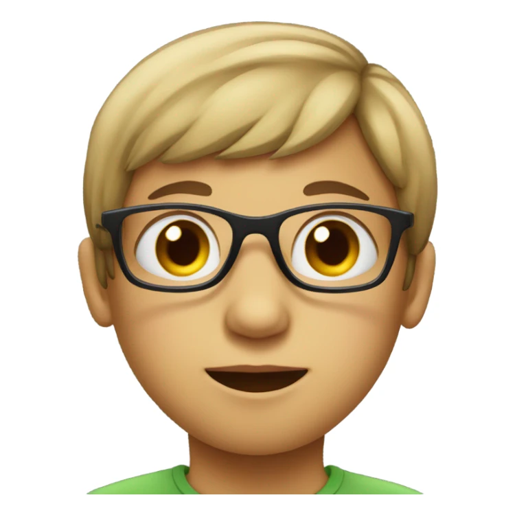 autistic kid with glasses  sticker