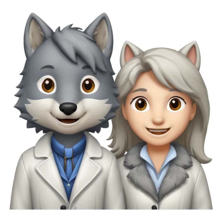 a wolf and a pony in love sticker