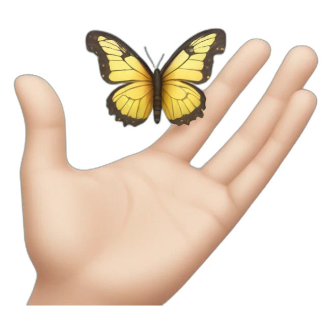 butterfly on hand sticker