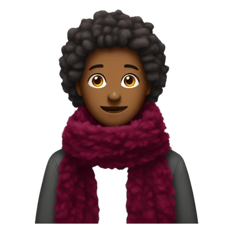 Burgundy fluffy scarf sticker