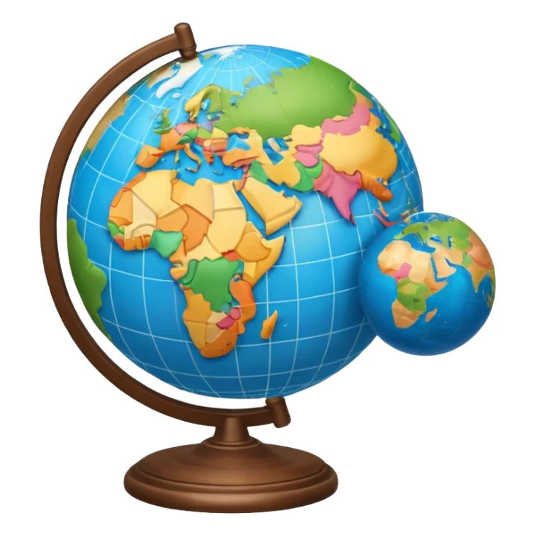 open atlas with a globe above sticker