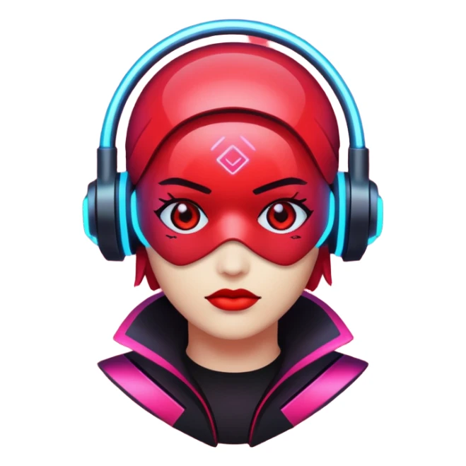 red glitter cyberpunk light sticker