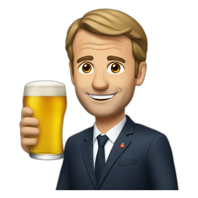 Macron qui boit de la bière sticker