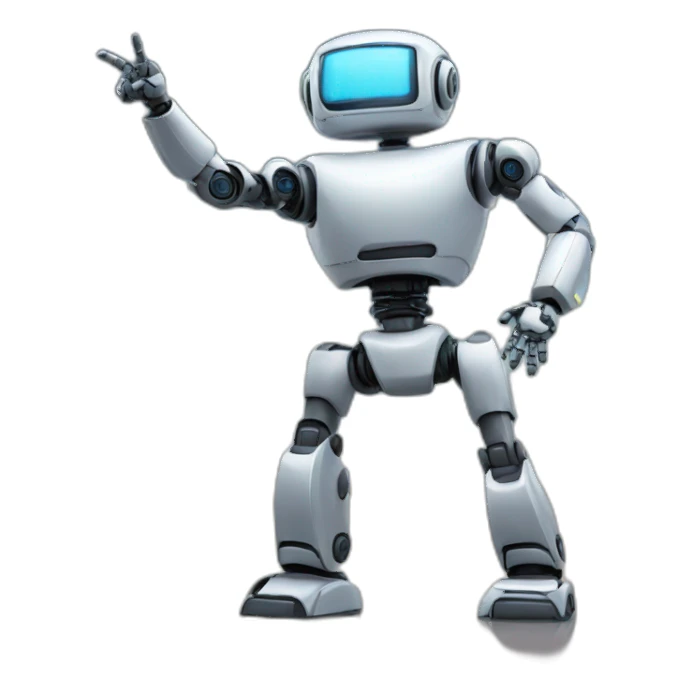 robot pointing to the sky sticker
