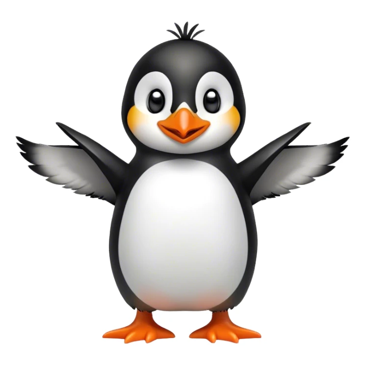 excited/ happy penguin  sticker