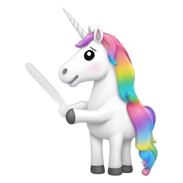 Unicorn holding nail file sticker