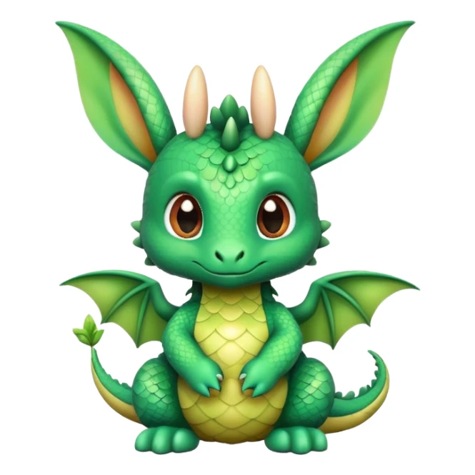 Baby dragon with bunny ears and tiny wings sticker