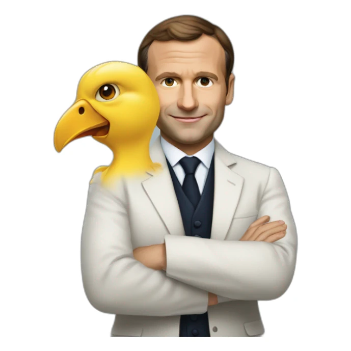 Macron dégisé en poussin sticker