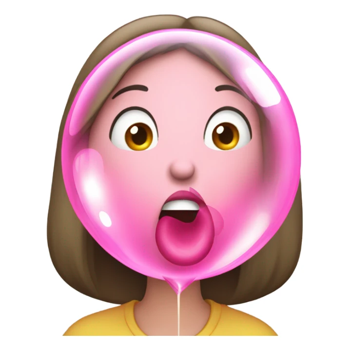 Bubble gum blowing bubble sticker