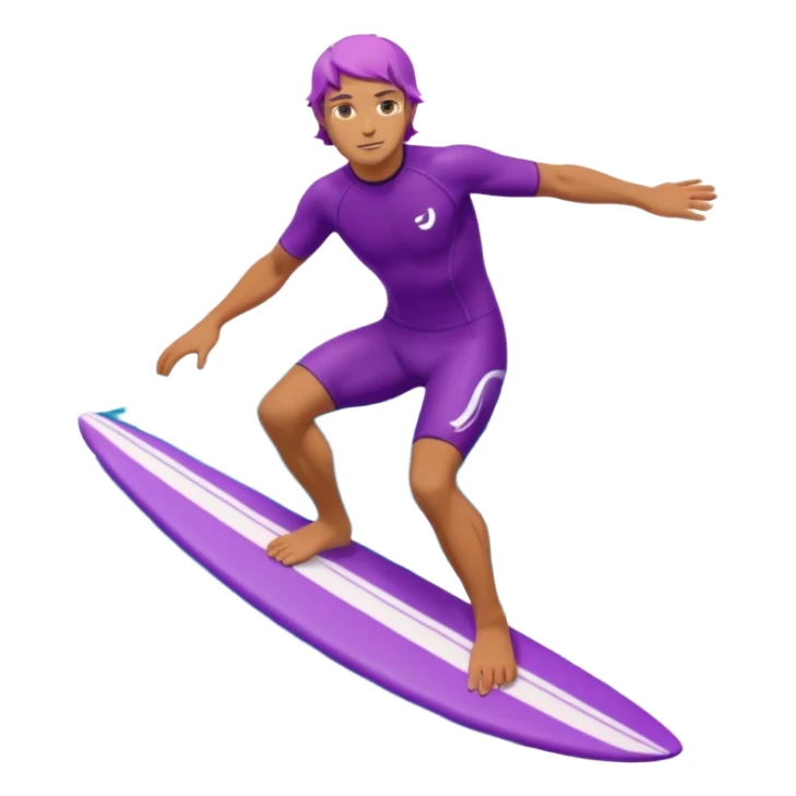 glitter surfer purple surf in wave ocean cian sticker