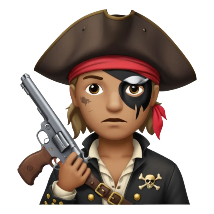 Pirates full  patch on left eye hoarding a gun sticker