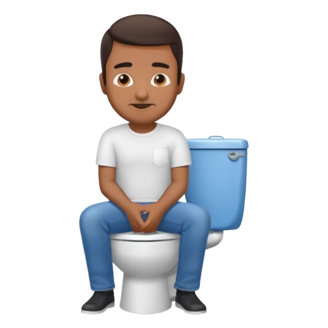 brown man on toilet sticker