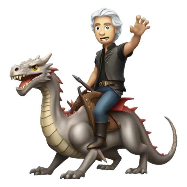 Johny silver hand riding a dragon sticker
