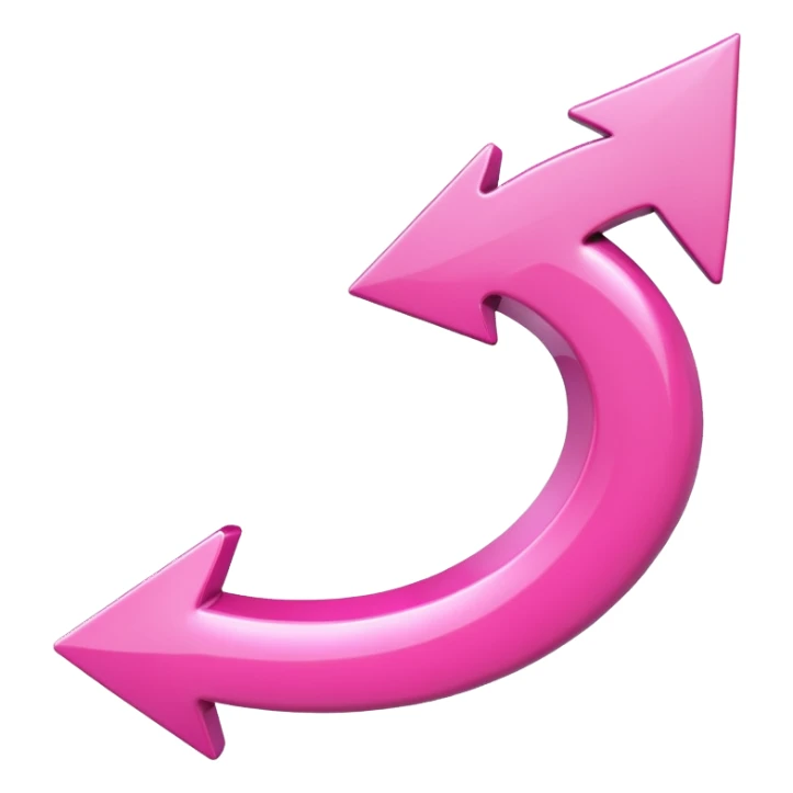 Pink curved arrow sticker