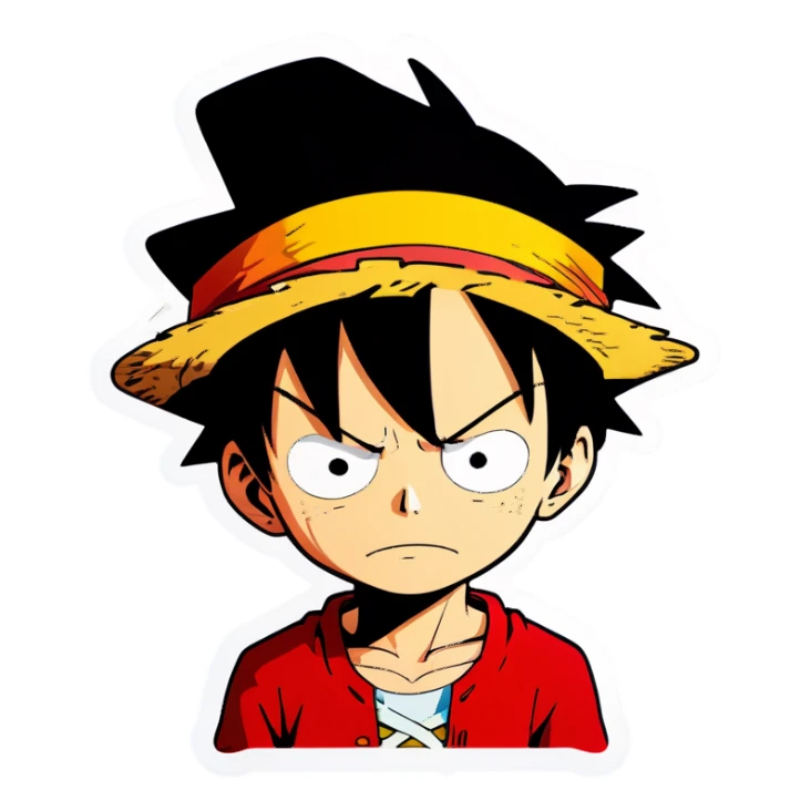 Luffy sad sticker