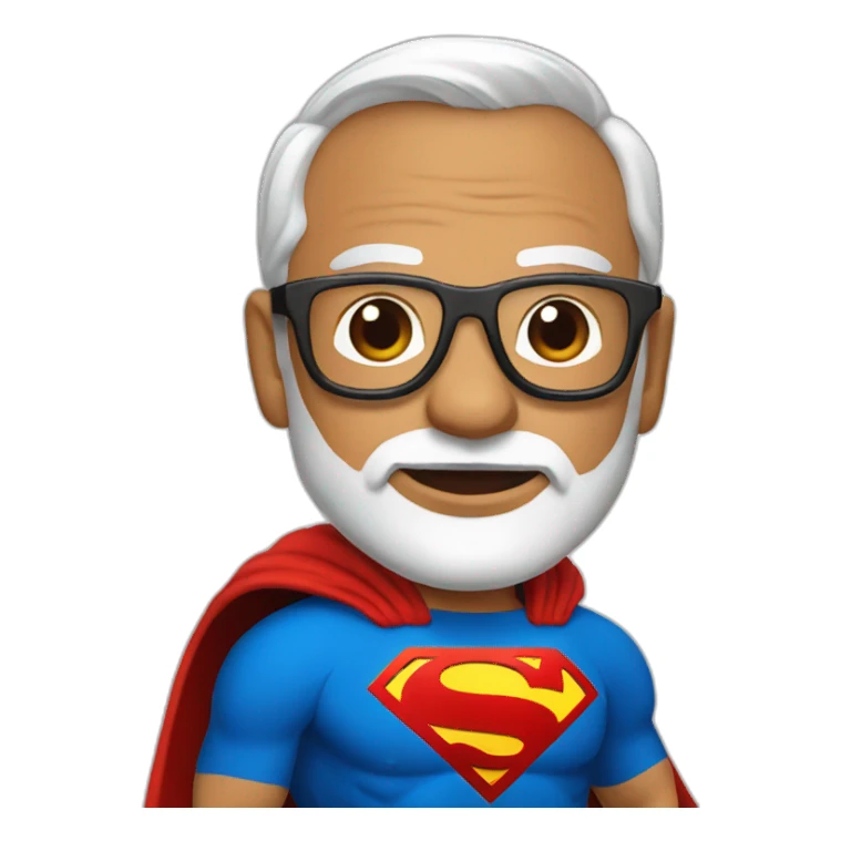 Modi with superman dress & gogle sticker