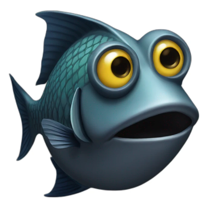 poisson noir sticker