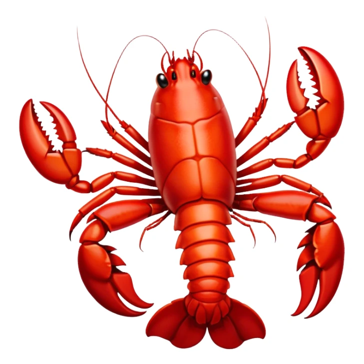 bright red lobster with big claws sticker