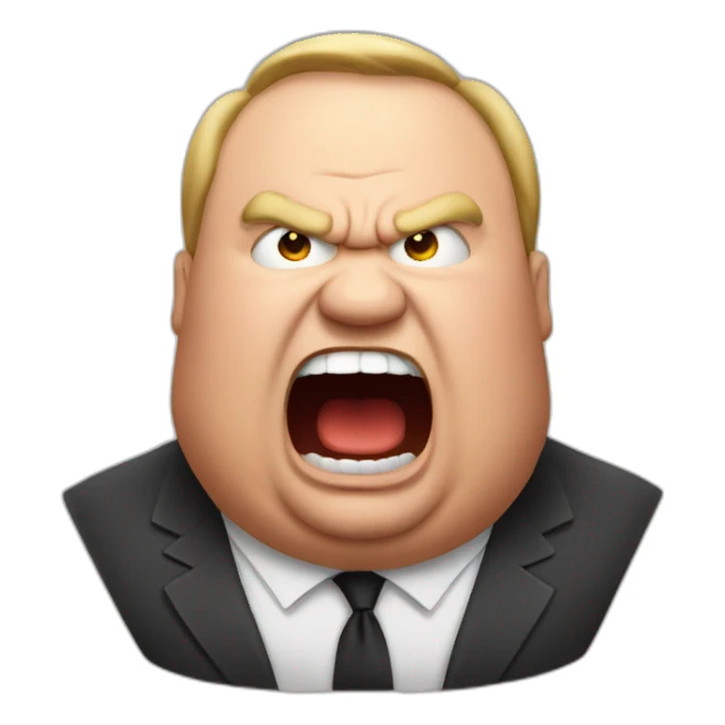 fat man screaming very angry red sticker