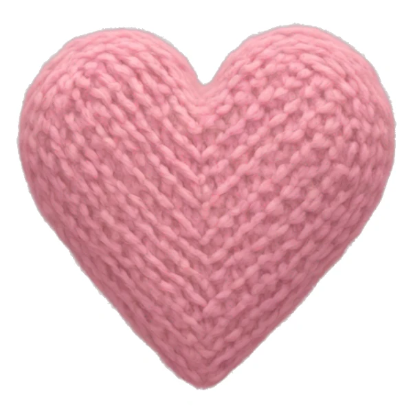Light pink knit heart sticker