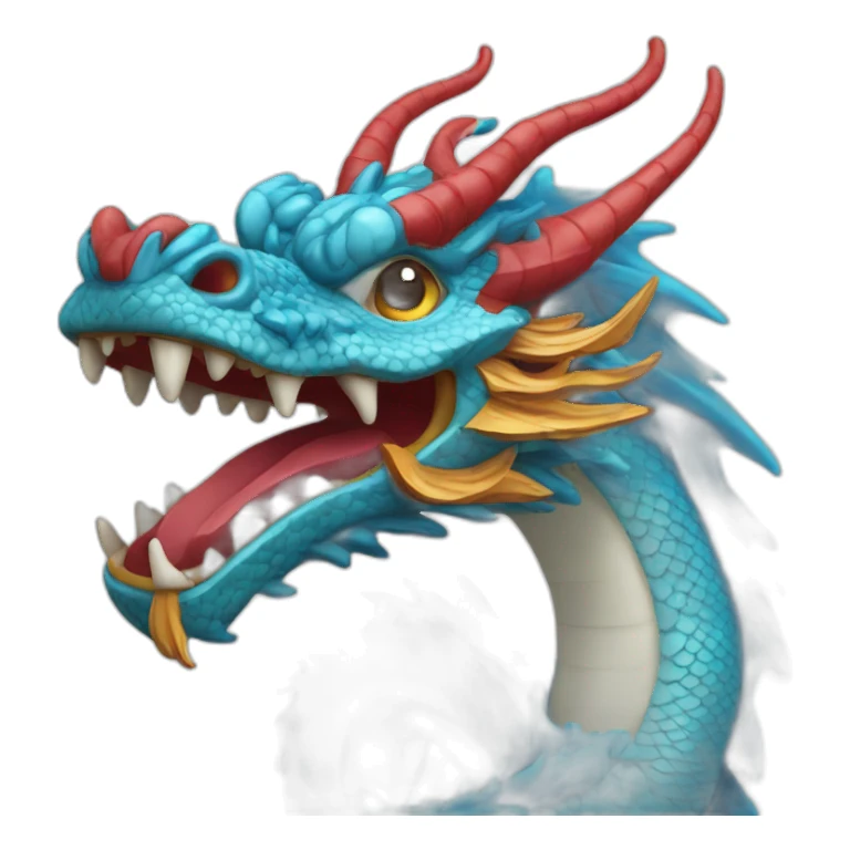 blue chinese dragon sticker