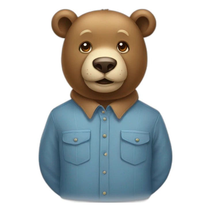 ours à chemise bleue sticker