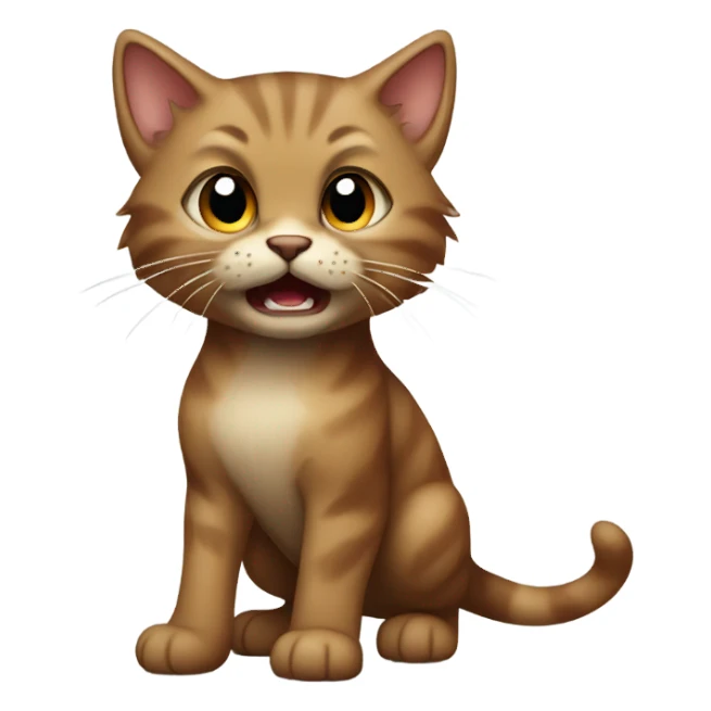 brownt angry hissing kitten sticker