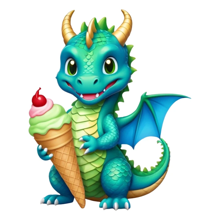 dragon with icecream sticker