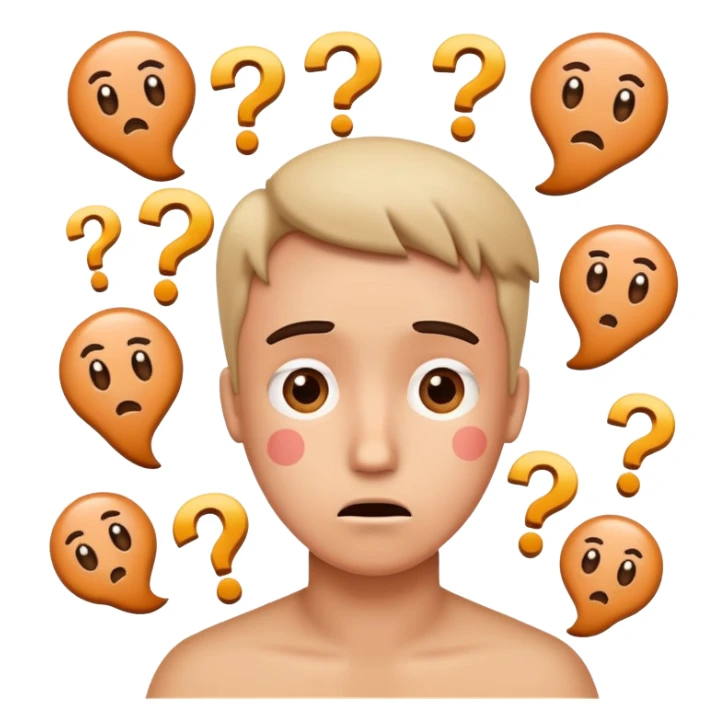 confused face with question marks and random symbols sticker