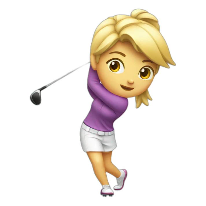 Golf swing girl sticker
