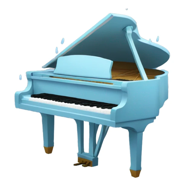 Raining on a light blue piano  sticker