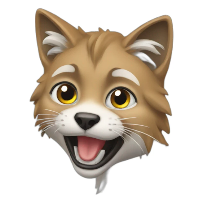 Chat sur loup sticker