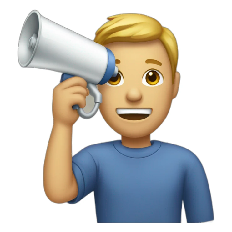 person taking a Megaphone sticker