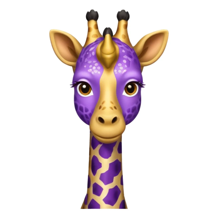 Girafa com colar roxo com glitter sticker