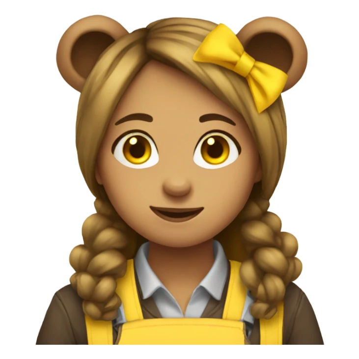 Girl bear working with yellow best  sticker