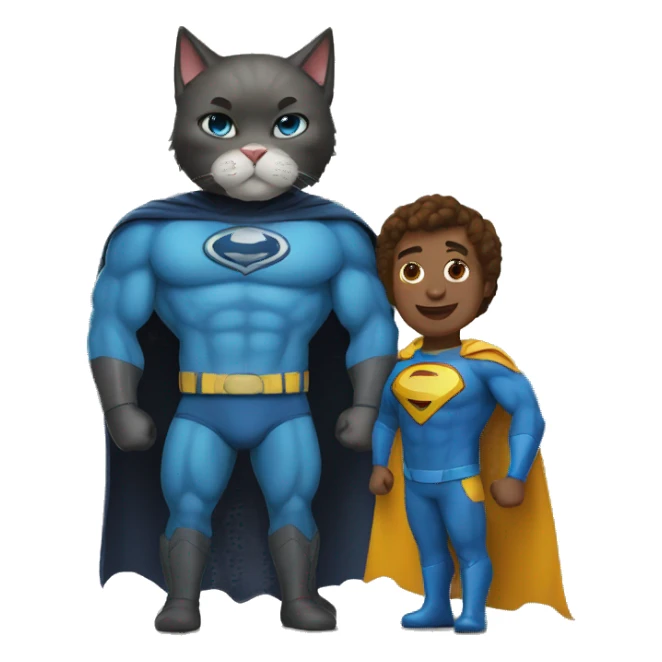 superhero avec un kat sticker