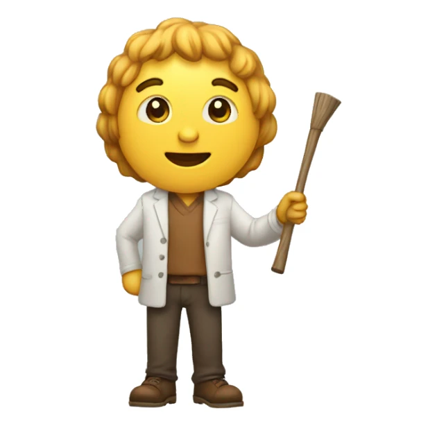 man teaching with stick and point at borad sticker