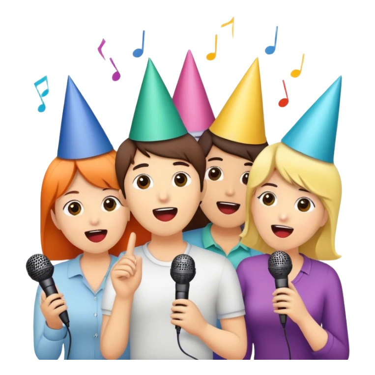 Friends at karaoke sticker