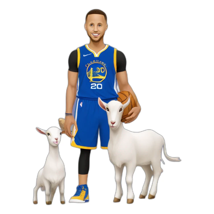 stephen curry with a goat sticker