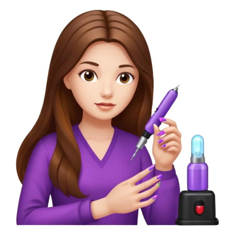 lady doing nails with uv lamp sticker