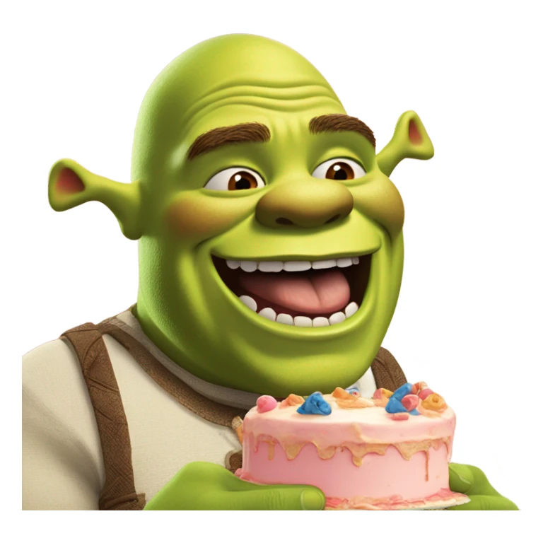 Shrek eating cake sticker