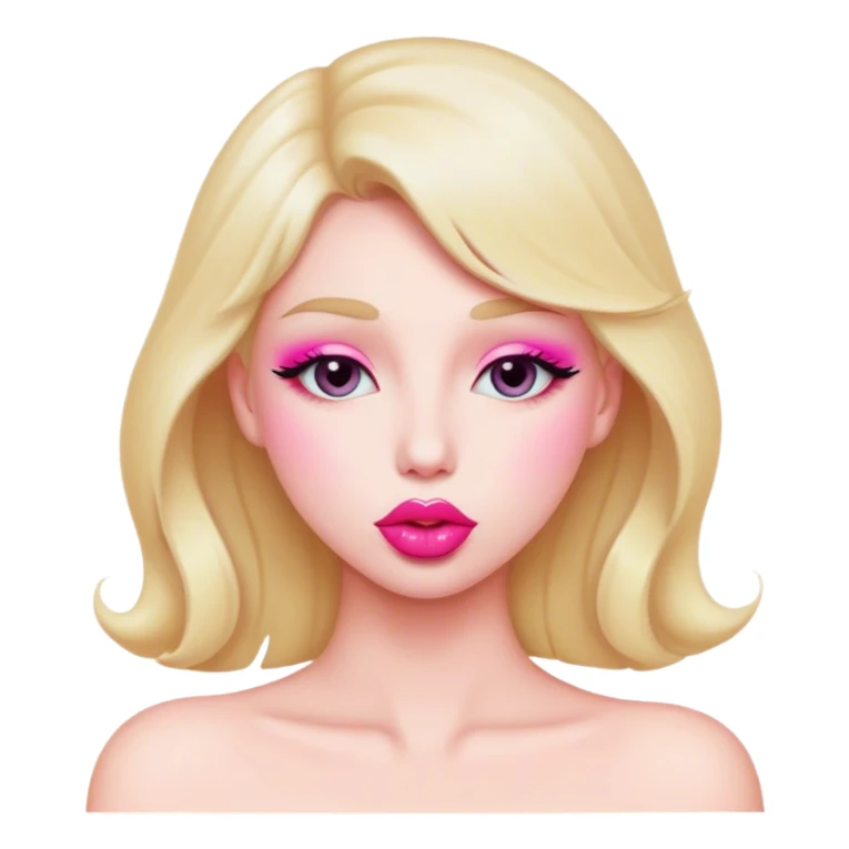 pink lips make a kiss sticker