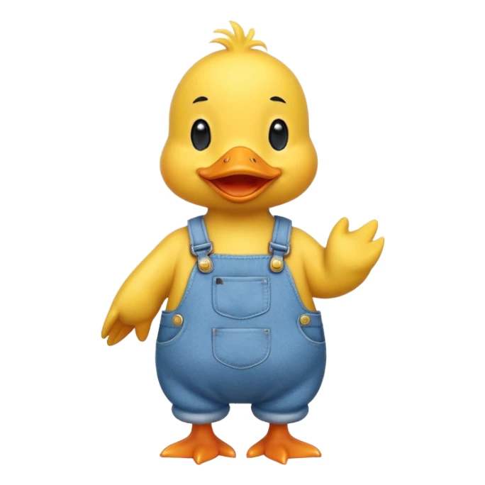 Yellow Duck Wearing Only Overalls sticker