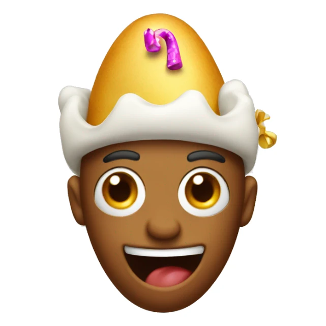 Bean with a birthday hat sticker