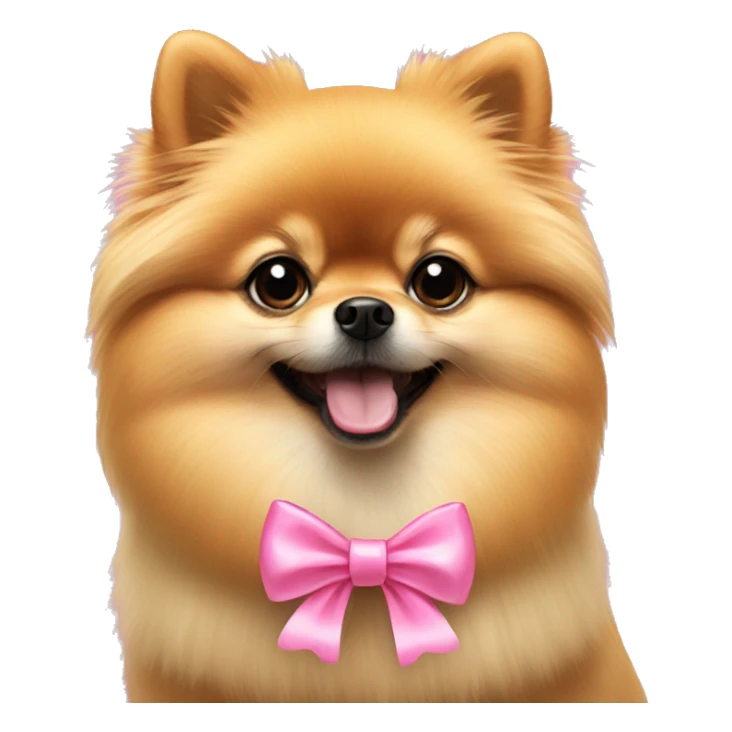 pomeranian with pink bow  sticker