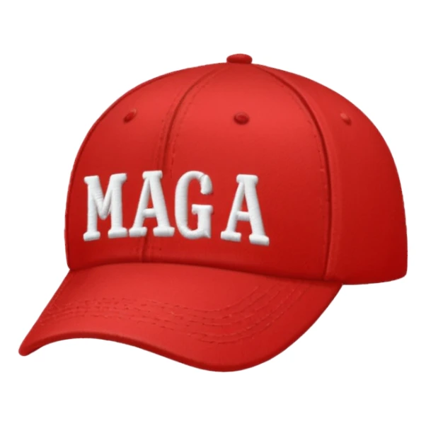 Hat with MAGA sticker