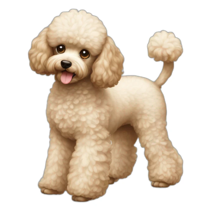 Dog poodle standart full-height sticker